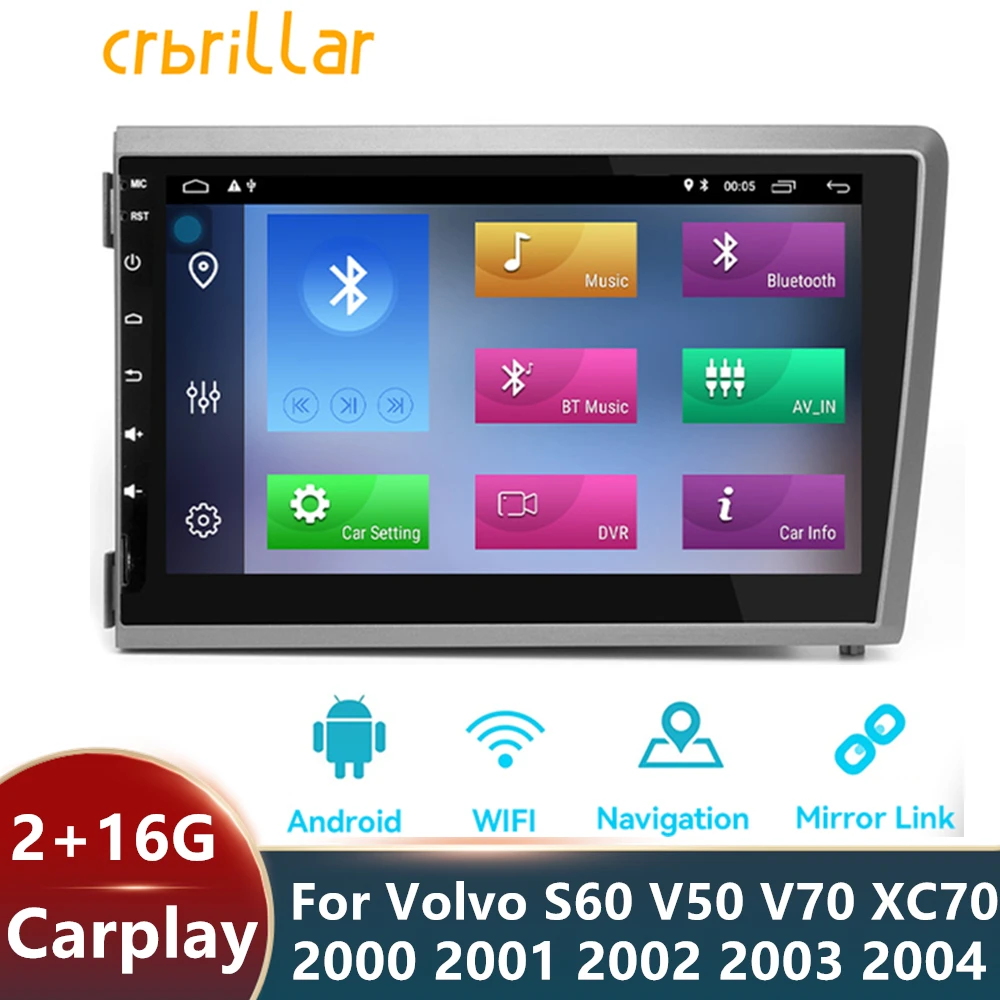 2 Din Android 10 0 автомобильный мультимедийный плеер для Volvo S60 V50 V70 XC70 2000 2001 2002 2003 2004