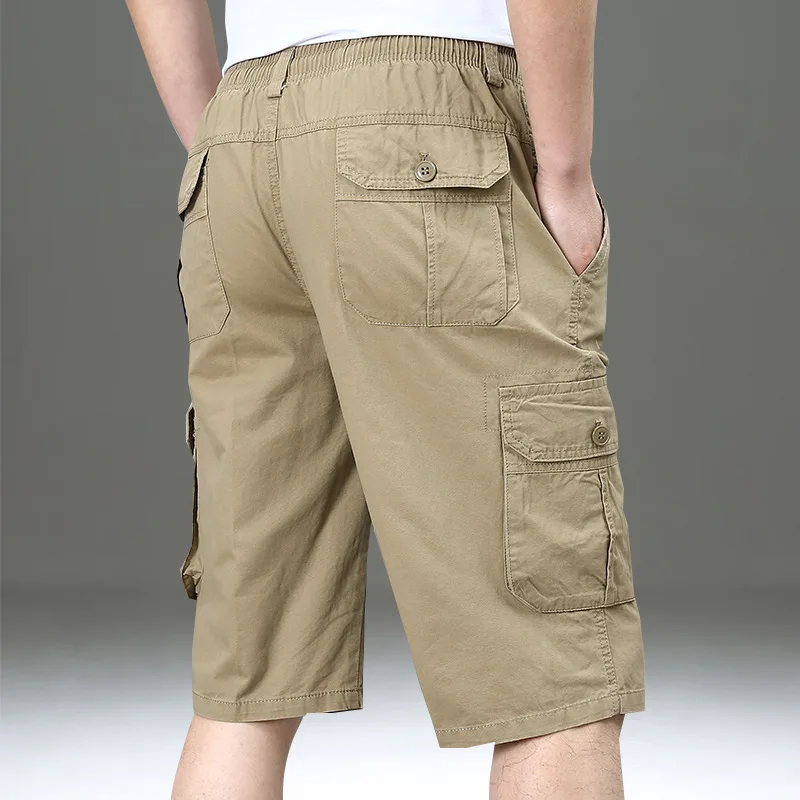 

Summer Thin Casual Short Pants Men Loose Workwear Jogger Cargo Pants Cropped Pants for Boy Plus Size Khaki Trousers Male 3xl 4xl