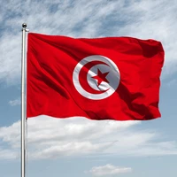tun tn tunisia tunisie flag 90x150cm polyester a red star and crescent tunisian national flags for decoration