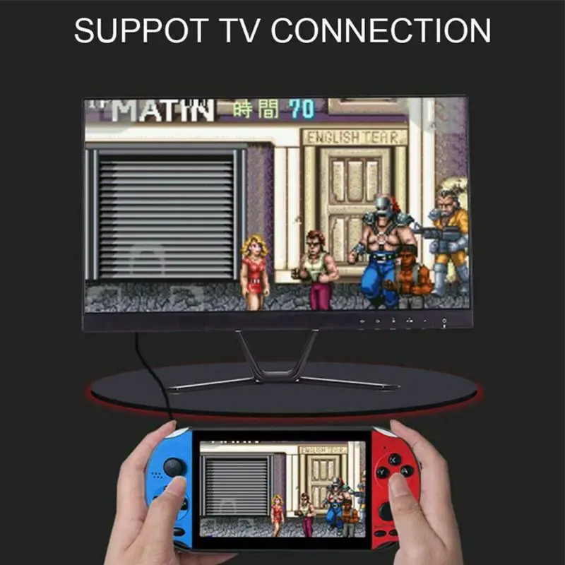 

X12 Portable 5.1 Inch Colorful Screen Retro Game Console 128Bit Handheld Game Host Machine with 2,000 Classic Games