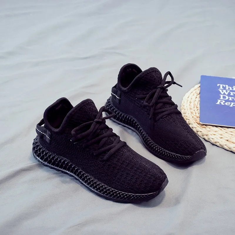 

Spring Black Sneakers Women Breathable Mesh Flat Shoes Fashion Korean Lace Up Casual Shoes Woman Pink Trainers Tenis Feminino