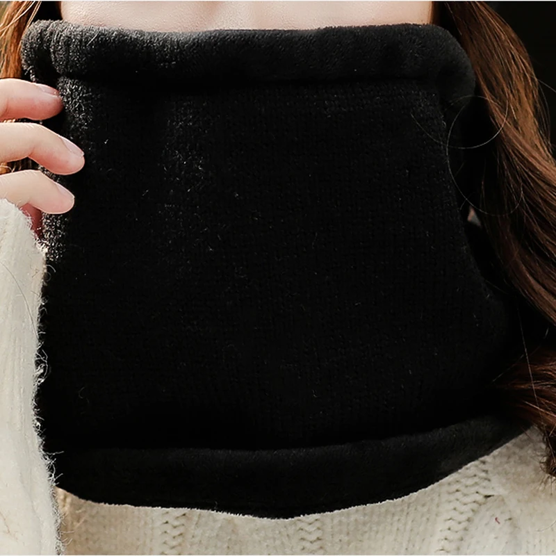 

Solid Color Women Women's Hat Scarf Set Soft Warm Winter Hat Beanie Thicken Plush Winter Women's Cap