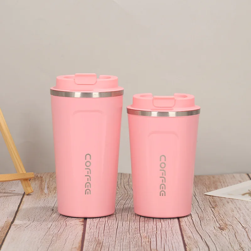 

Double-layer stainless steel coffee cup foreign trade car office portable vacuum cup can be customized water cup with lid