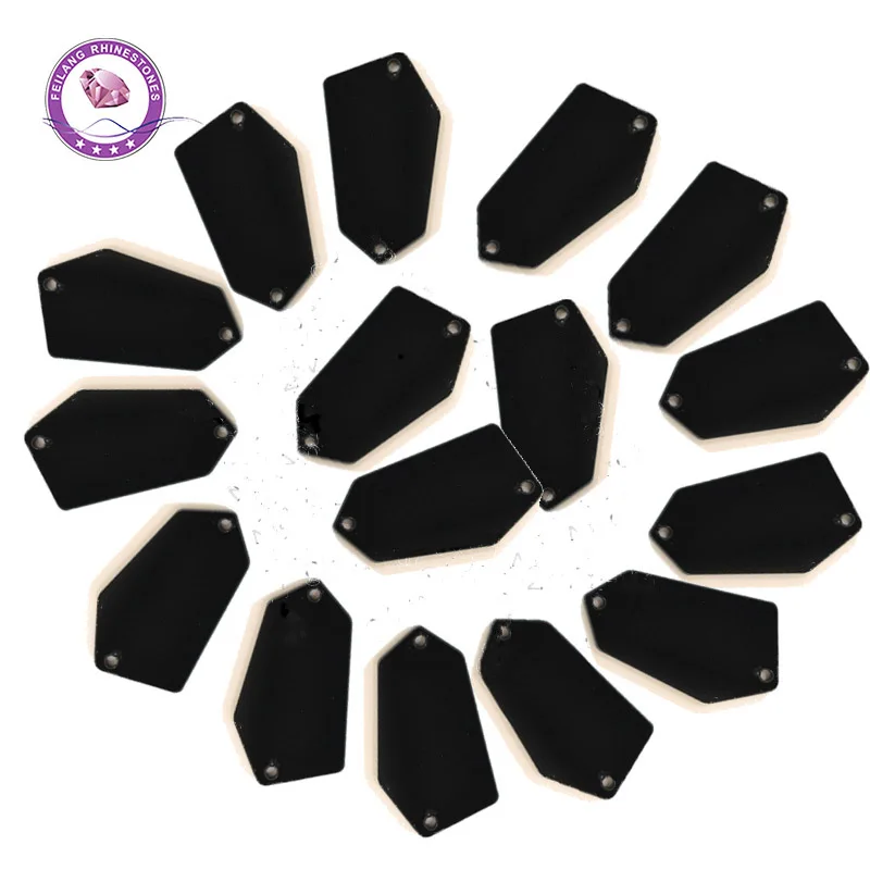 Неправильной формы черный акриловый пришить на зеркало со стразами с