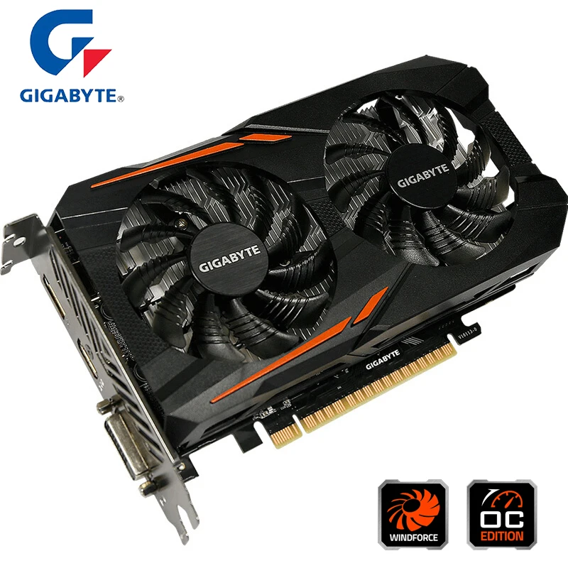 Gigabyte видеокарта NVIDIA GTX1050 CN карты консоль для ПК-игр с поддержкой Windows видеокарты