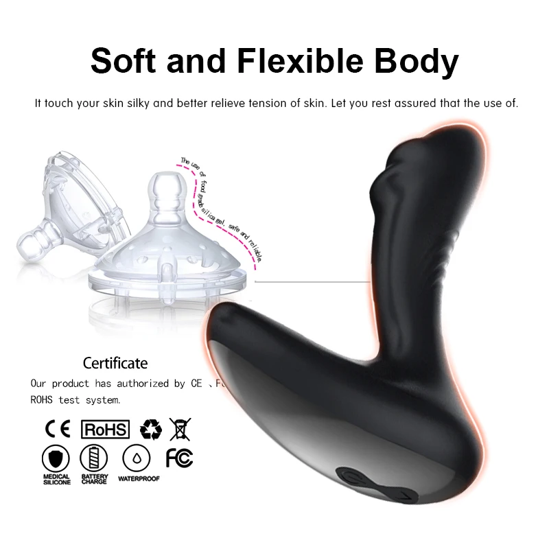 Силиконовый массажер простаты в секс магазине 10 Частотный Анальная пробка