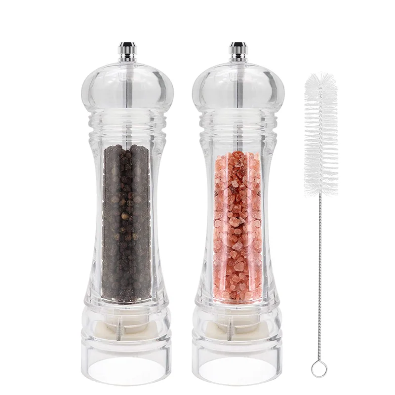 2PCS Salt and Pepper Grinder Set Acrylic Pepper Mill with Ceramic Grinder for Himalayan Salt, Sea Salt, Peppercorn
2PCS Salt and Pepper Grinder Set Acrylic Pepper Mill with Ceramic Grinder for Himalayan Salt, Sea Salt, Peppercorn