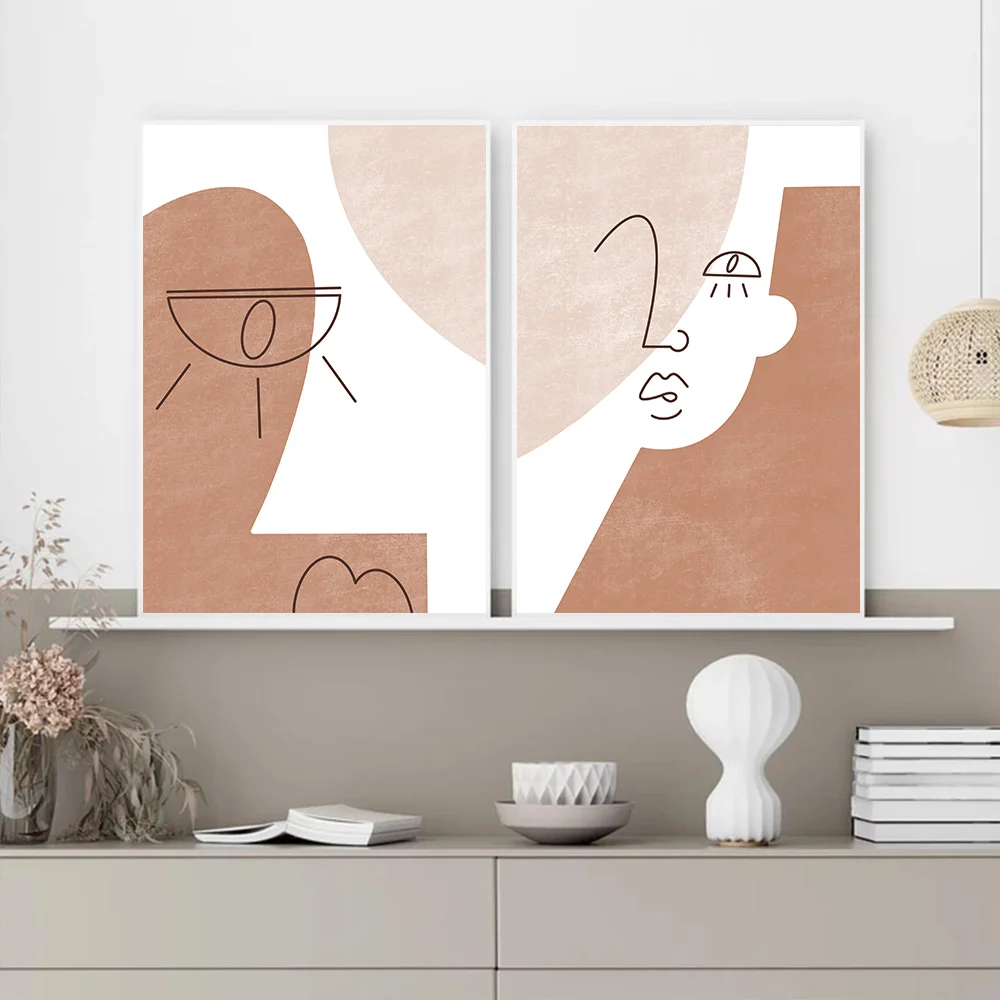 Постеры с принтами на стену середины века абстрактные женские глаза лицо холст