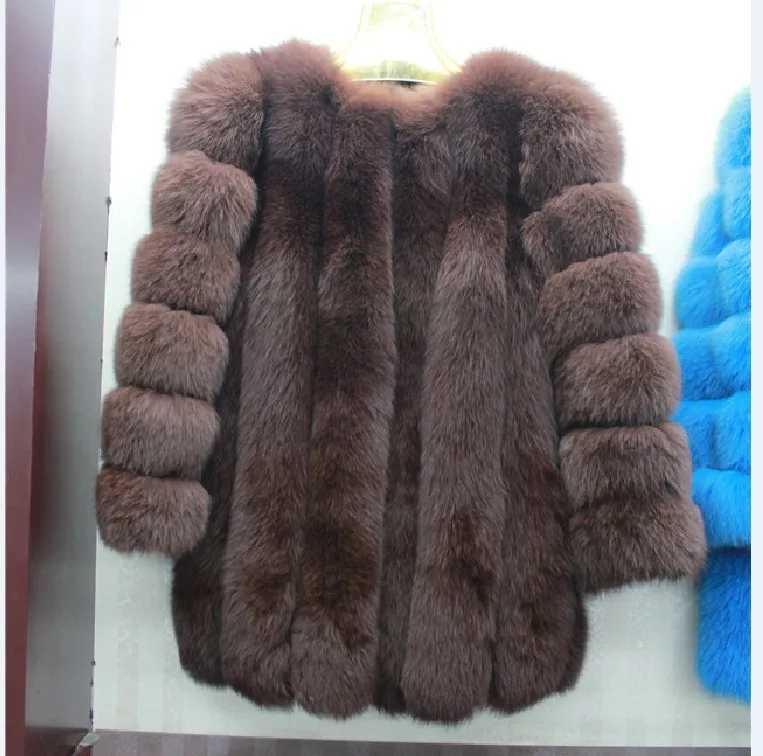 

S-4XL plus size Winter New fashion Fake fox fur jacket women's Furry stitching thicker warm Faux fur coat wj1231