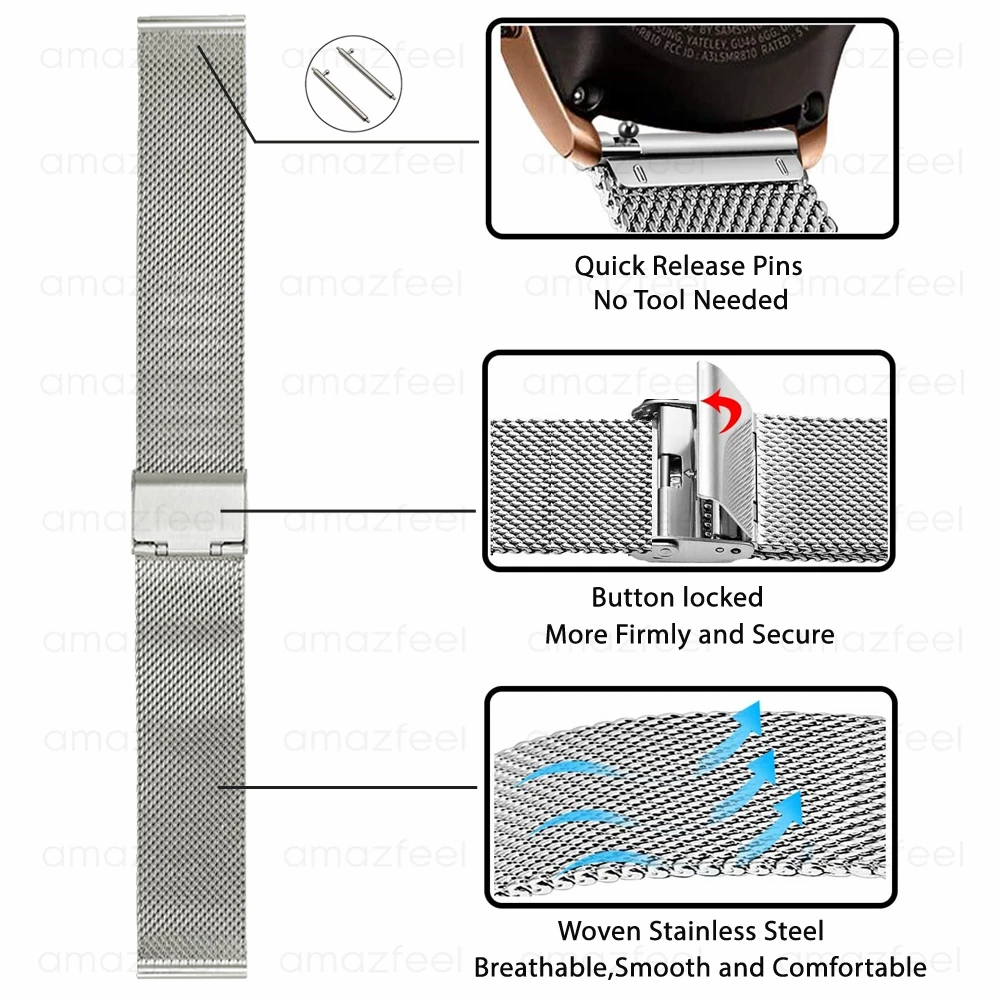 

GTR 47 Strap For Amazfit GTR 47MM Bracelet Wrist Band Metal Stainless Steel For Amazfit Bip GTS Pace Stratos Smart Watch Strap