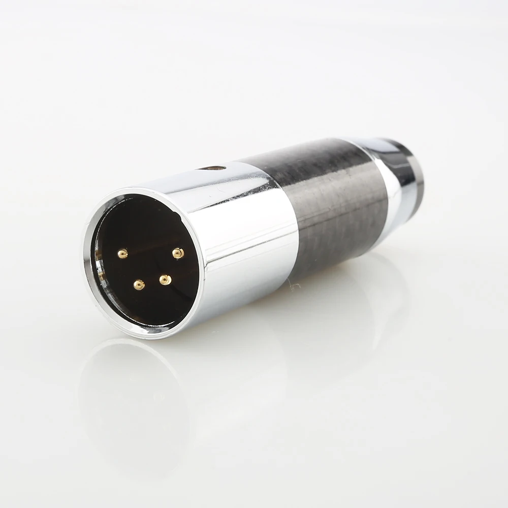 

Audiocrast Gold Plated Carbon Fiber 4Poles XLR Carbon Fiber XLR 4 Pin Plug Headphone Connector adapter Microphone Mixer Amp