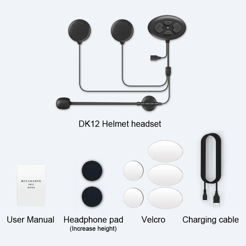 

Rechargeable Bluetooth Moto Helmet Headset Portable Entertainment Earphone DK12 Wireless Intercom Headphones Supplies