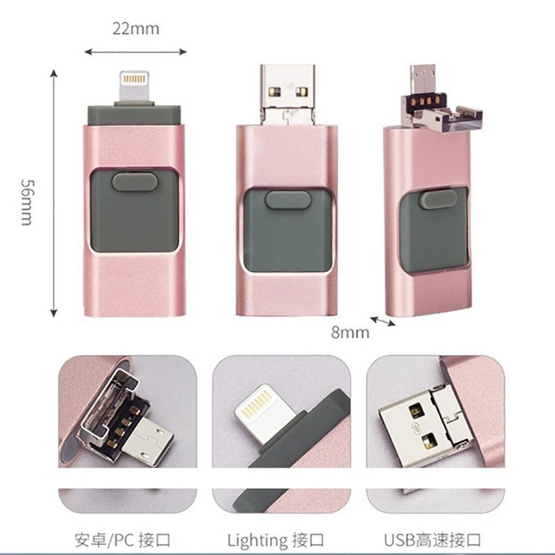 3 в 1 карта памяти usb 3,0 водонепроницаемый usb флэш-накопитель 128 ГБ U диск ключ Флешка 64 ГБ 32 ГБ 16 ГБ флеш-накопитель мини для iPhone micro