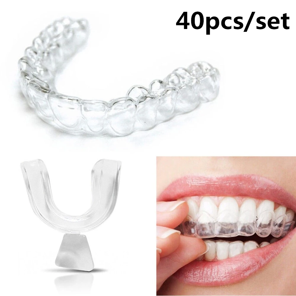 

Wholesale 40pcs/set Night Mouth Silicone Guard for Teeth Clenching Grinding Dental Bite Sleep Aid Whitening Teeth Mouth Tray