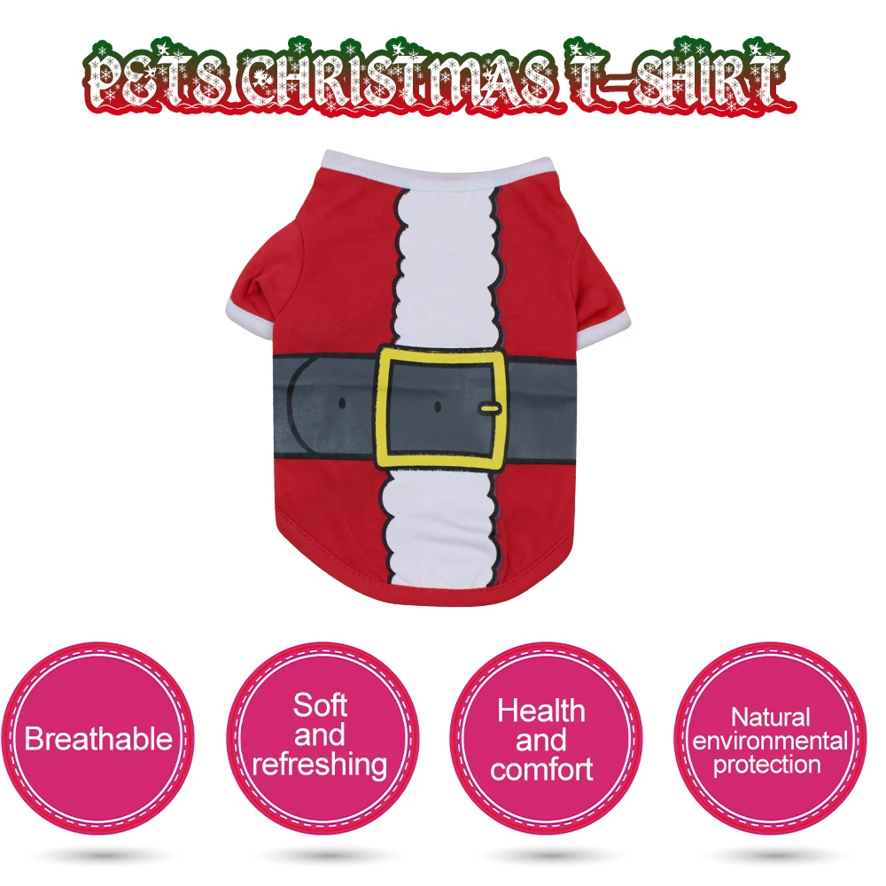 Зимняя теплая футболка для собак Рождественское украшение одежда жилет из