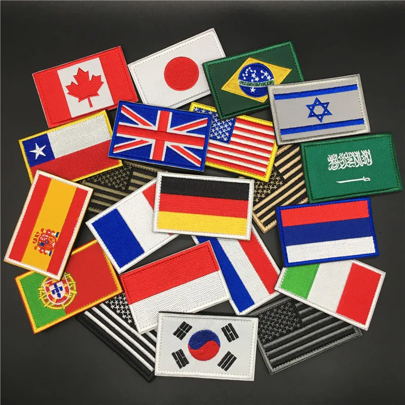 Нашивки с флагами для одежды вышивкой значки на рюкзак армейские нашивки в стиле