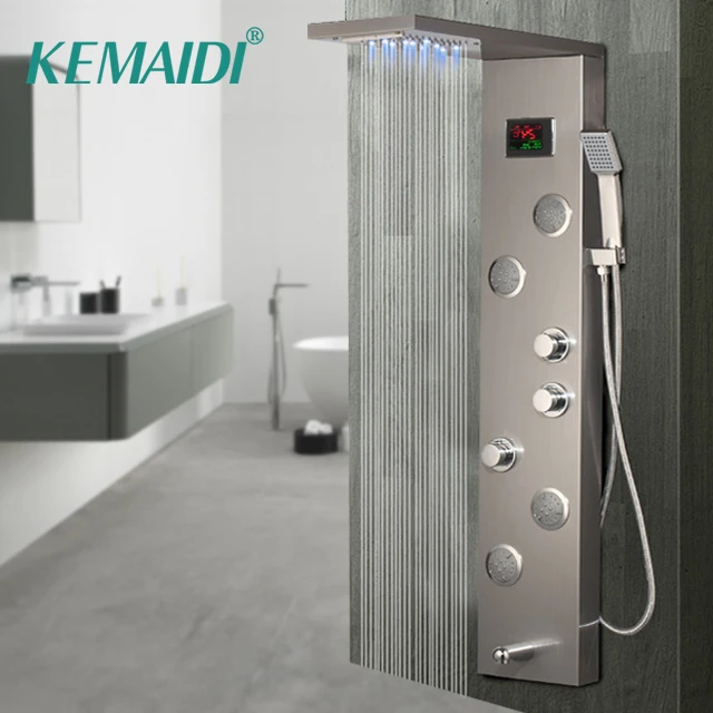 KEMAIDI смеситель для ванны с цифровой индикацией температуры светодиодный