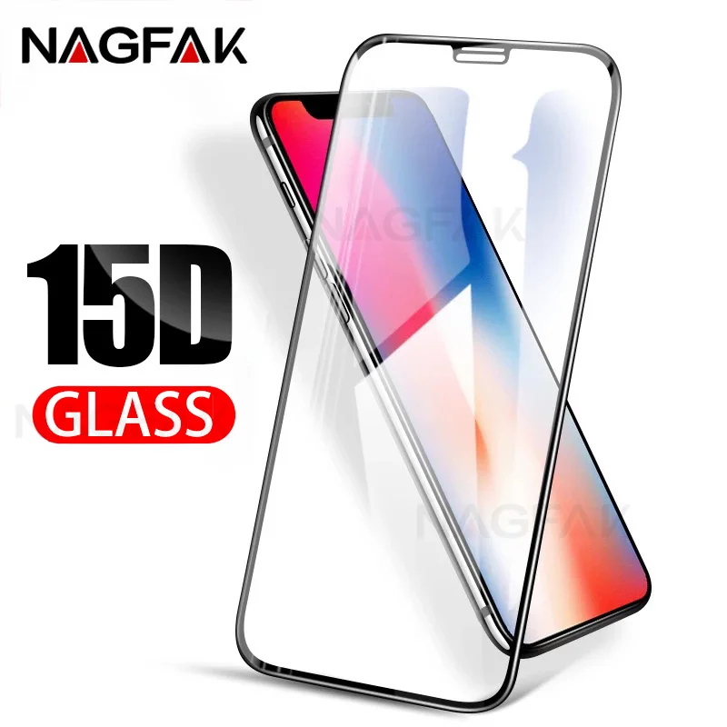 15D Защитное стекло для iPhone X XS 6 6S 7 8 Plus экрана 11 Pro MAX XR защита экрана|Защитные стёкла