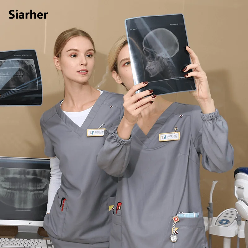 Хирургическая медицинская униформа для женщин топ и брюки с длинным коротким