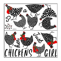 2 sheets kitchen wall stickers pvc chickens hen diy wall art decal decoration oven dining hall wallpapers