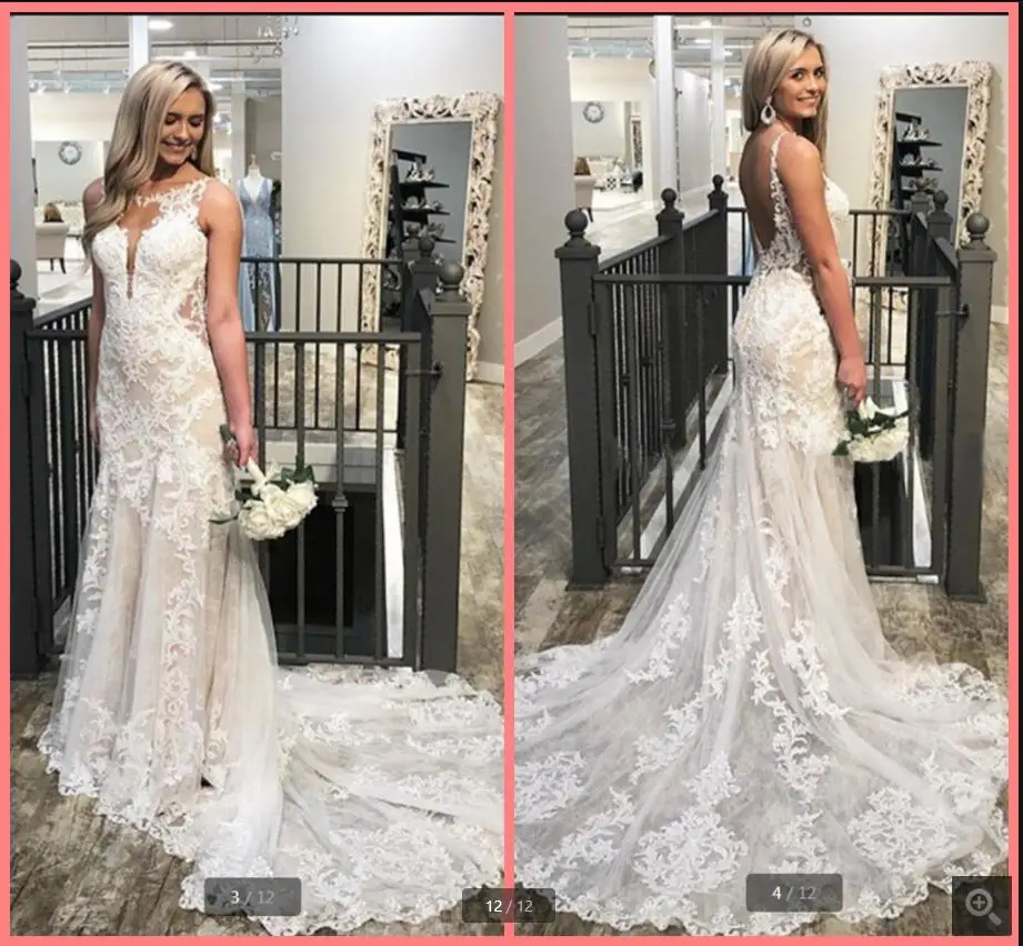 

2021 Новое поступление женских свадебных платьев с открытой спиной