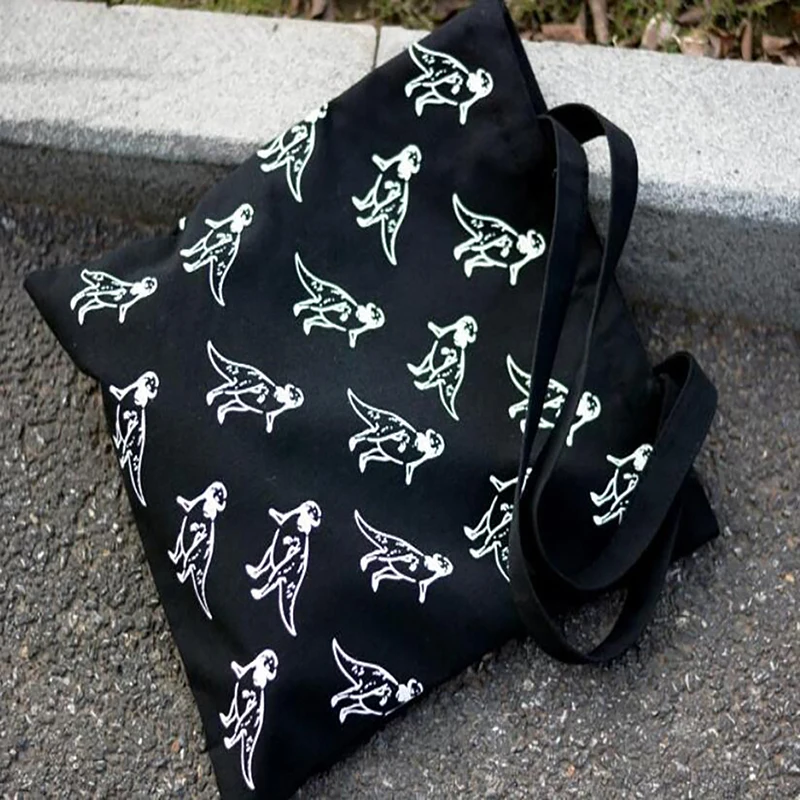 2020 летние холщовые сумки на плечо с мультяшным принтом молнии модные женские