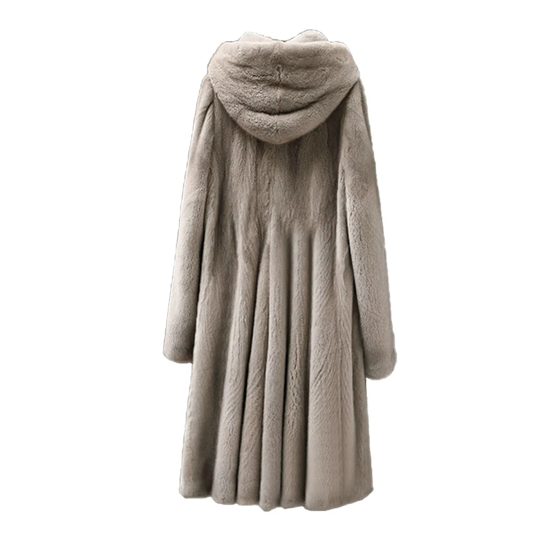 Lautaro Зимняя длинная пушистая теплая толстая женская шуба из искусственной норки