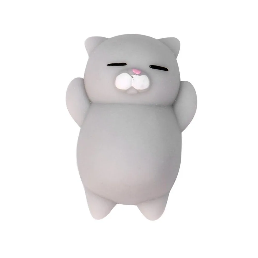 

4 Cute Mochi Fudge Cat Squeeze Therapy Fun Kids Fidget Kawaii Toys Stress Relief Toys Fudge L4