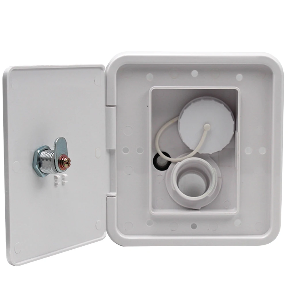 

Gravity Inlet Parts Hatch Cover Screws Caravan Square Water Intake Lockable 2 Spare Keys Plastic Water Safety Durable Lightweigh