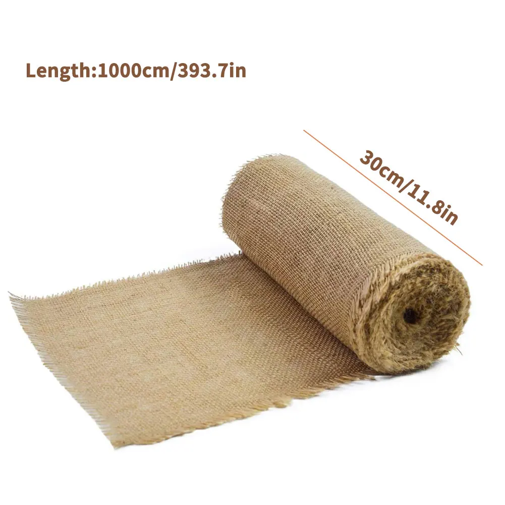 

DIY Art Jute Table Runner Natural Wedding Hessian Roll Crafts Burlap For Sofa Wedding Festival Party Event Decorations