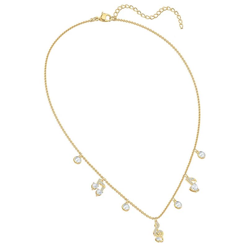 

SWA Exquisite New PLEASANT Necklace This season's style is played Music Score Crystal Women's Clavicle Wedding Jewelry