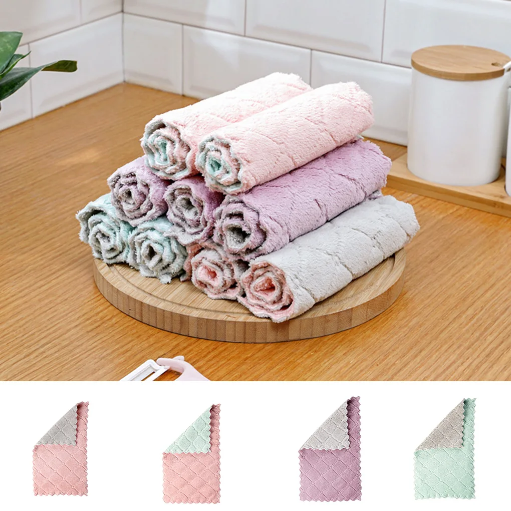 

Cloth Microfiber Cleaning Towel Absorbent Dishcloth Teacup Drying Rug Kitchen Washing Supplies microfiber dish cloth absorbent