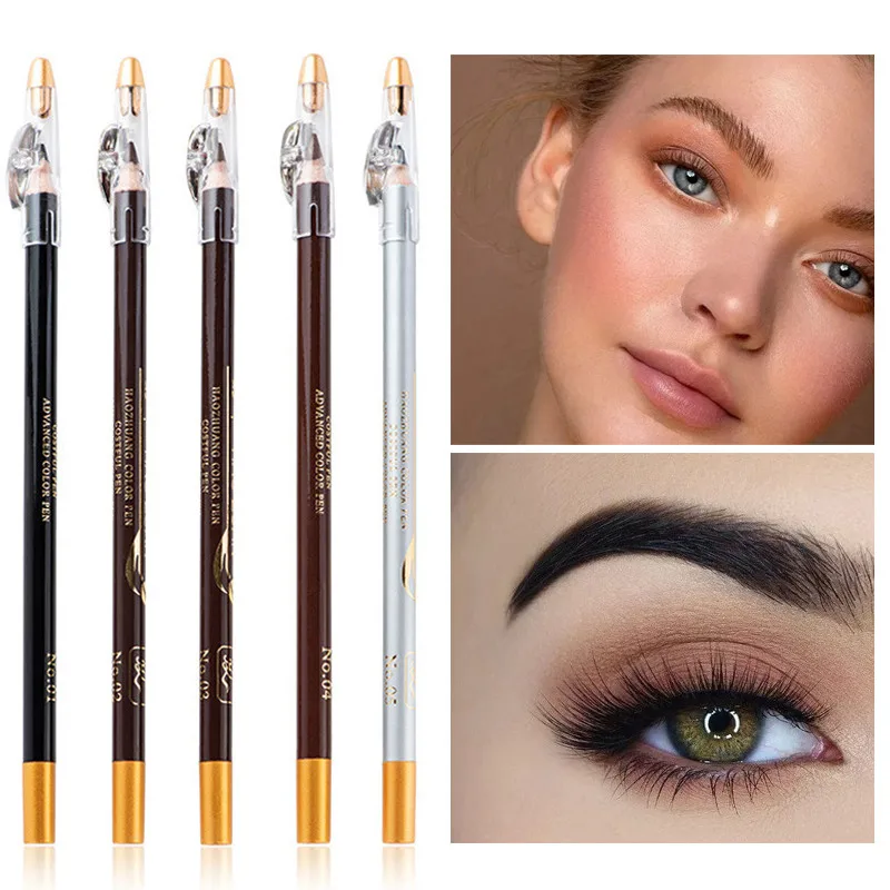 Eyebrow Pencil Available Shadows Cosmetics Natural Long Lasting Tint Waterproof Microblading Wooden Pen | Красота и здоровье