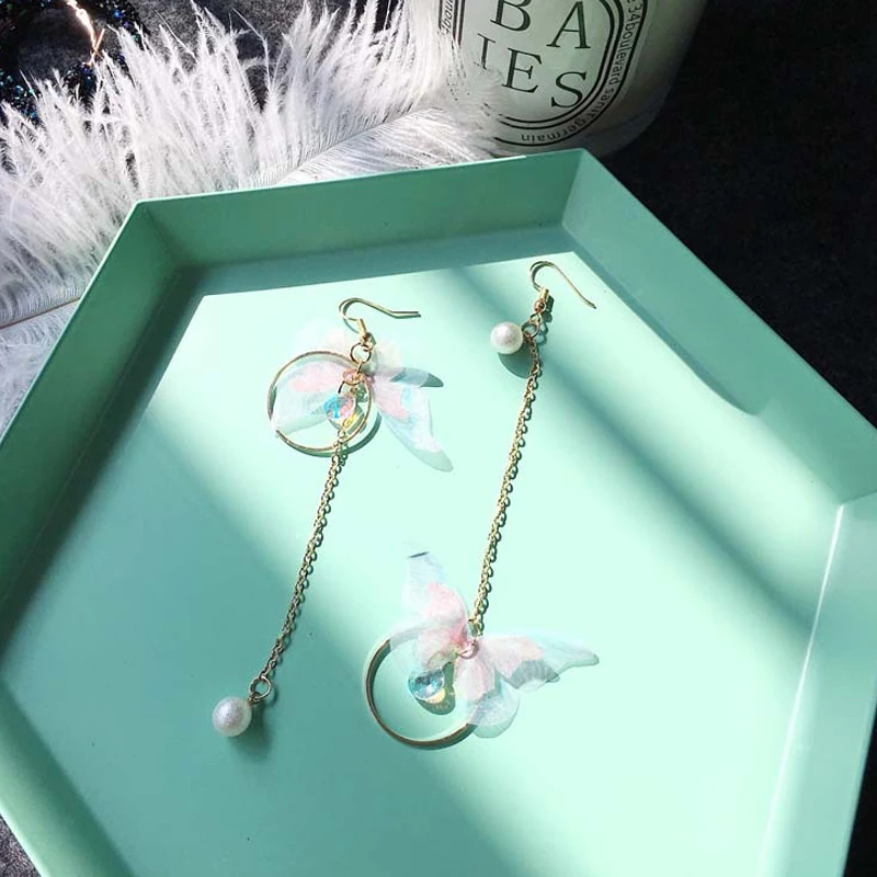 Новинка 2021 модные длинные серьги-кисточки из прозрачной пряжи с розовыми