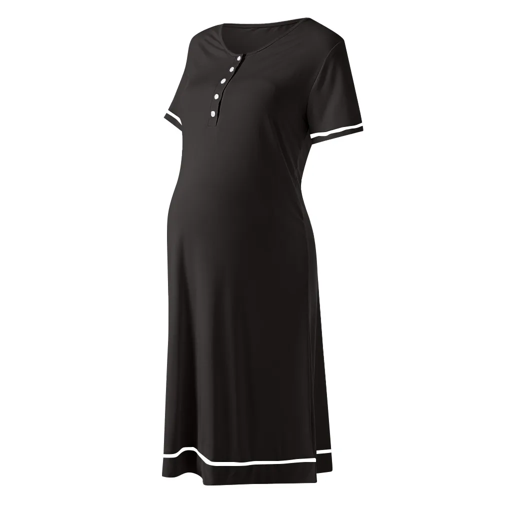 

TELOTUNY Women's Maternity Dress Vestidos Casuales Maternity Nursing Delivery Nightgowns Tracksuit Breastfeeding Gown Dress