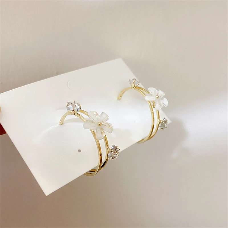 Серьги в виде цветка корейский темпераментный дизайн чувственные красные