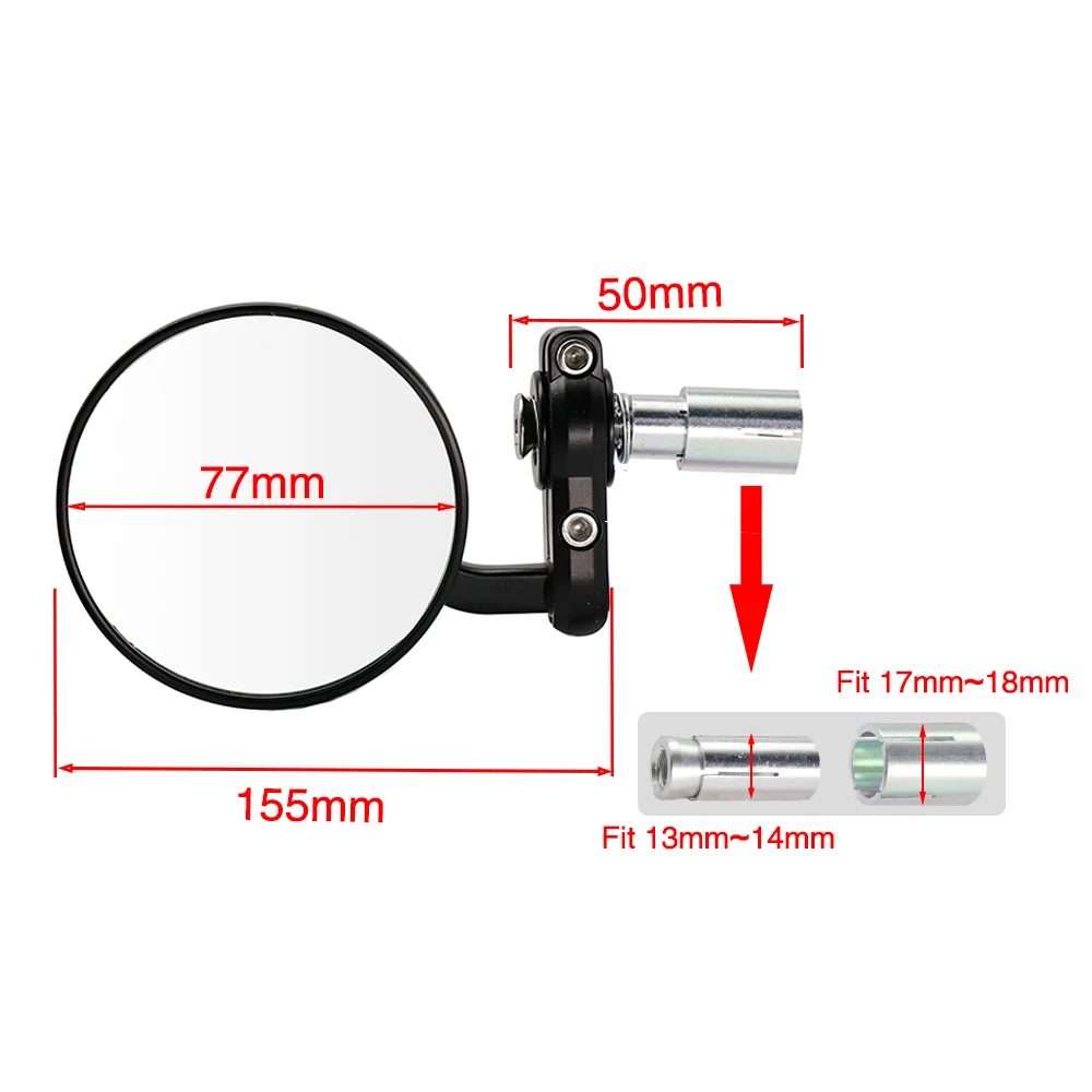 Зеркало Alconstar для мотоцикла алюминиевое заднего вида 3 дюйма 7/8 Kawasaki Yamaha Honda Suzuki