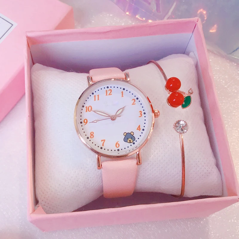 Новинка 2020 женские часы с указкой милые Мультяшные свежие одним и тем же