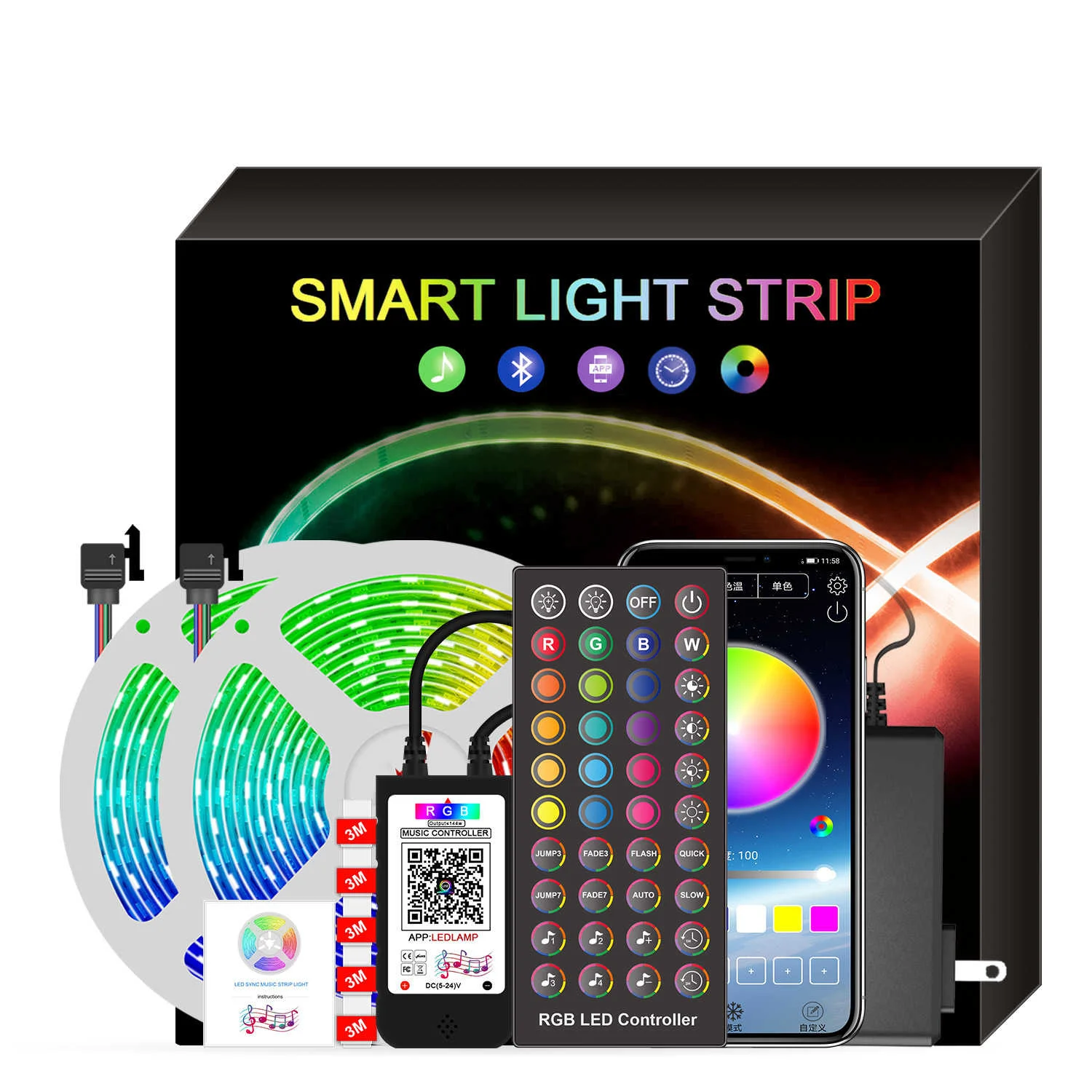 

Private model led Bluetooth lamp with 5050 music voice control microphone lamp with app intelligent 5050 lamp strip