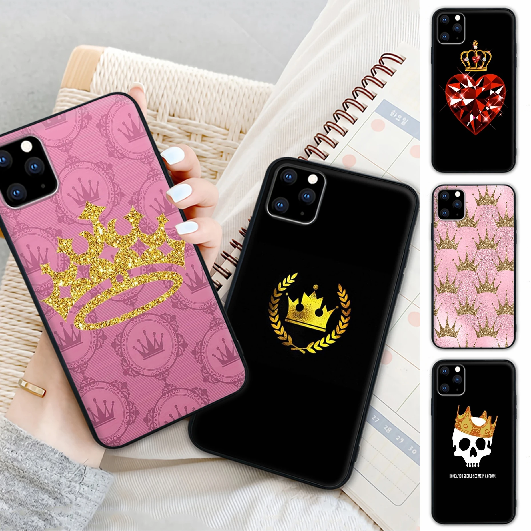 

Brand Cool Crown Mobile Phone Case For Huawei P40 P30 P20 Pro P 10 P9 Lite 2016 2017 P Smart 2019 2020 Cover