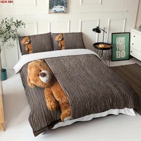 quilt cover cartoon bear love cute comfortable bedding set children adult king size 3d simple quilt bed set lining bed