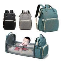 multi function baby diaper backpack oxford cloth mommy folding crib bags portable large capacity maternity diaper pack