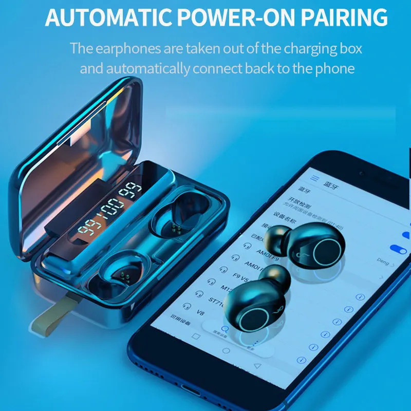 

Wireless Bluetooth Earphones TWS Wireless Headphones 9D Stereo Noise Reduction With 2000mah Charging Box Headsets Sports Earbuds
