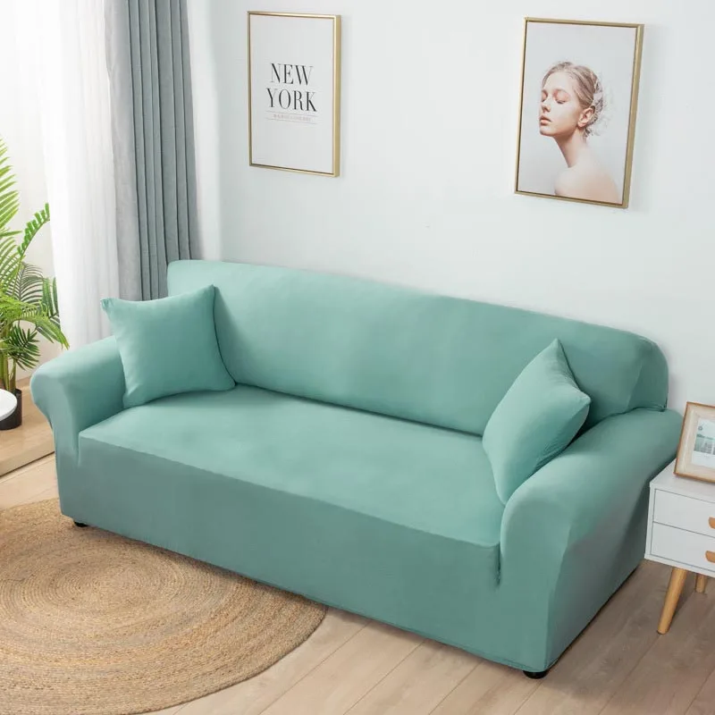 

Solid Color Sofa Cover For Living Room All-inclusive Elastic Couch Cover Corn Velvet Fabric Non-slip Sofa Slipcover Home Textile