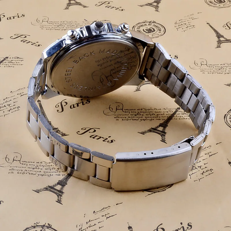 

New Business Watch Machinery Sport Quartz Watch Stainless Steel Band Luxury Men's Watches