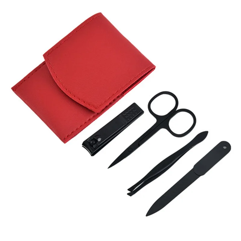 4 шт. из натуральной кожи кусачки для ногтей набор клиппер с пинцет Ногти файл в