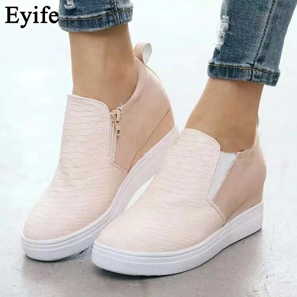 

Spring New Women's Casual Shoes 2022 Comfortable Patchwork Ladies Slip On Height Increasing Shoes Home Outdoor Female Sneakers