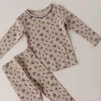 2022 long sleeve trousers 2 piece set casual home wear clothing for boys 1 5 years baby girls pajamas childrens sleepwear suit