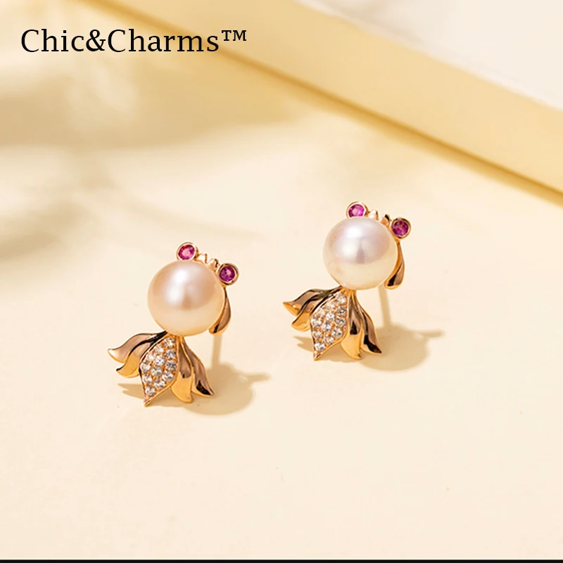 Шикарные и очаровательные серьги 9K &amp 14K с настоящим цветным драгоценным камнем