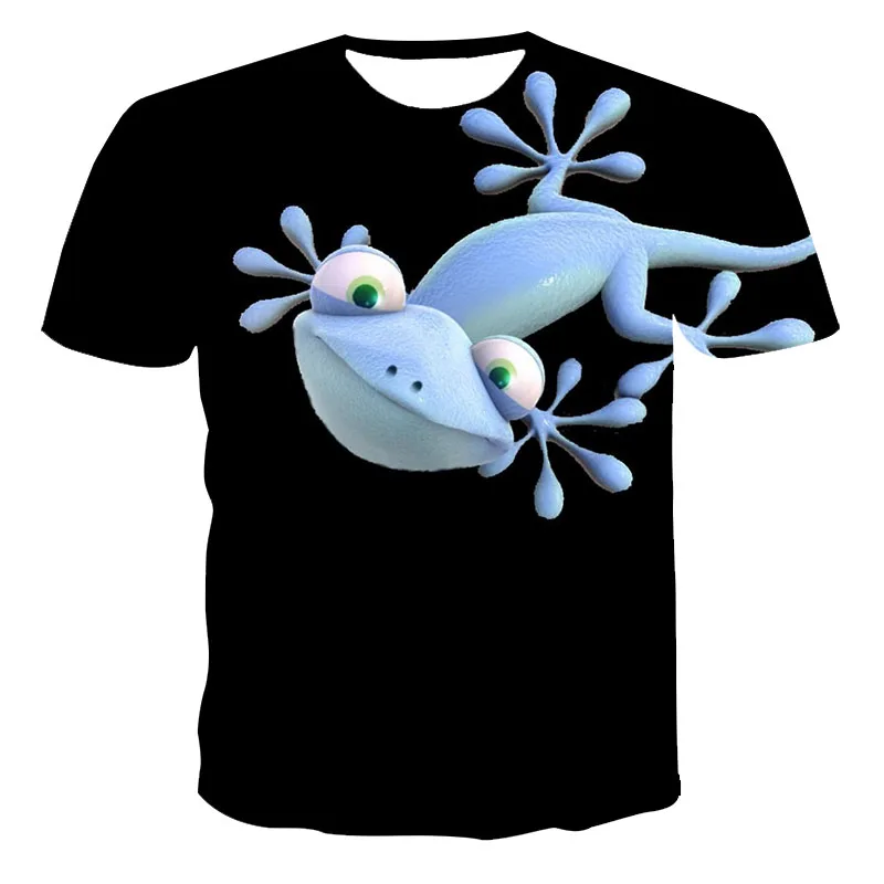 

Hot Selling Spring And Summer Men And Women 3D Printing T-Shirt Animal Cute Gecko Pattern O-Neck Casual Sports 3DT Shirt XXS-6XL